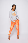 Candy Coated Orange Sequin Joggers