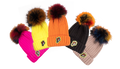 Multicolored Mink Pom Pom Hats